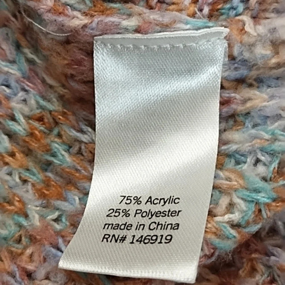 SO  XL Pastel Chunky Knit Mock Cowl Neck Sweater Tunic Side Slits - Picture 7 of 11